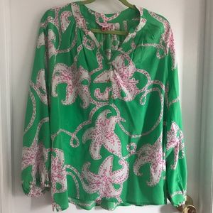 EUC Lilly Pulitzer Elsa in Pink Twinkle Prep Green